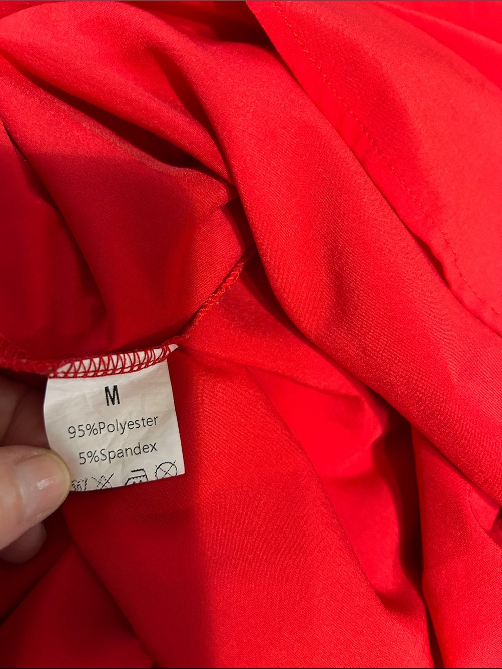 Red Romper with Ruffle Waist - Picture 7 of 10